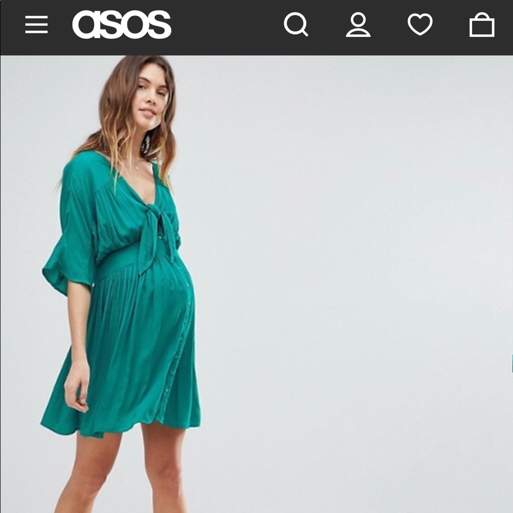 ASOS Maternity Smocked Dress with Front tie